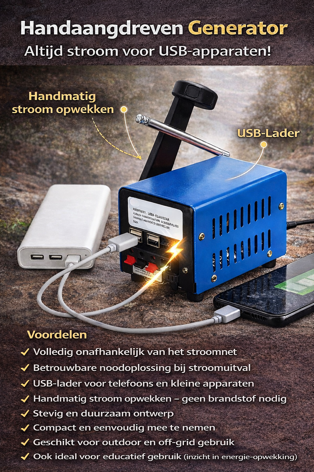 Generador de emergencia USB